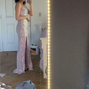 Sequin Lavender Prom Dress